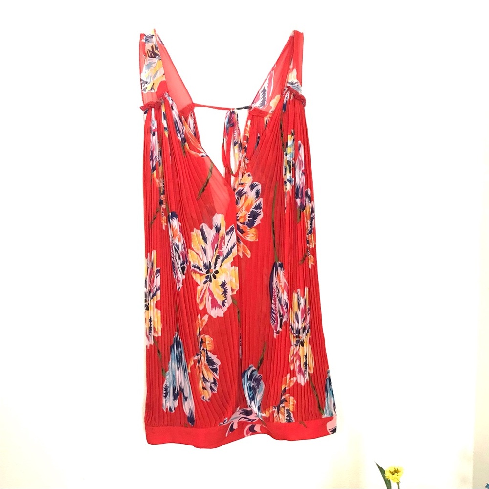 Free people sheer flower print blouse. Medium
